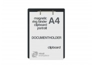 Magnetic ring binder clipboard A4 portrait document