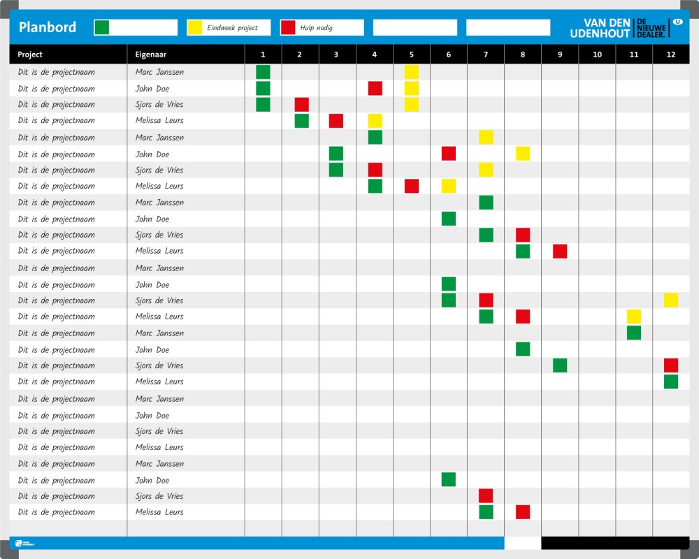 Planning board Example Van Den Udenhout (120x150cm) TnP Visual