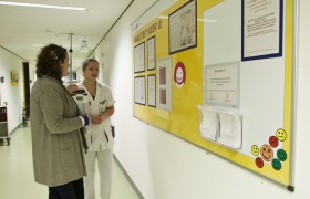 Jeroen Bosch Hospital example board in the hallway