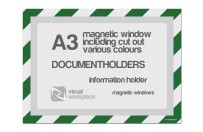 Magnetic windows A3 incl. cut out (various colours) | Green / White