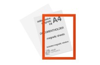 Selfadhesive magnetic foil A4 (incl. magnetic window) | Orange