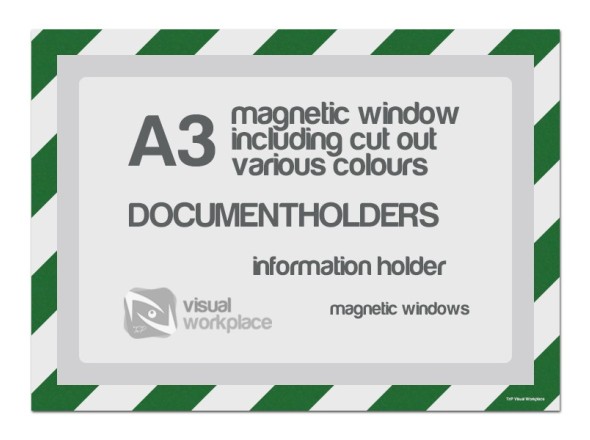 Magnetic windows A3 incl. cut out (various colours) - TnP Visual Workplace