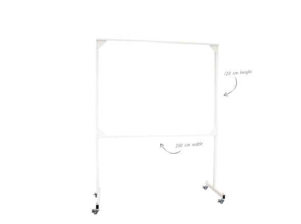 Mobile whiteboard stand 120x200cm