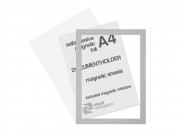 Selfadhesive magnetic foil A4 (incl. magnetic window) | Silver-grey