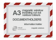 Magnetic windows A3 incl. cut out (various colours) | Red / White