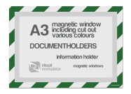 Magnetic windows A3 incl. cut out (various colours) | Green / White