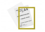 Selfadhesive magnetic foil A4 (incl. magnetic window) | Yellow