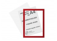 Selfadhesive magnetic foil A4 (incl. magnetic window) | Red