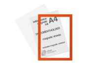 Selfadhesive magnetic foil A4 (incl. magnetic window) | Orange